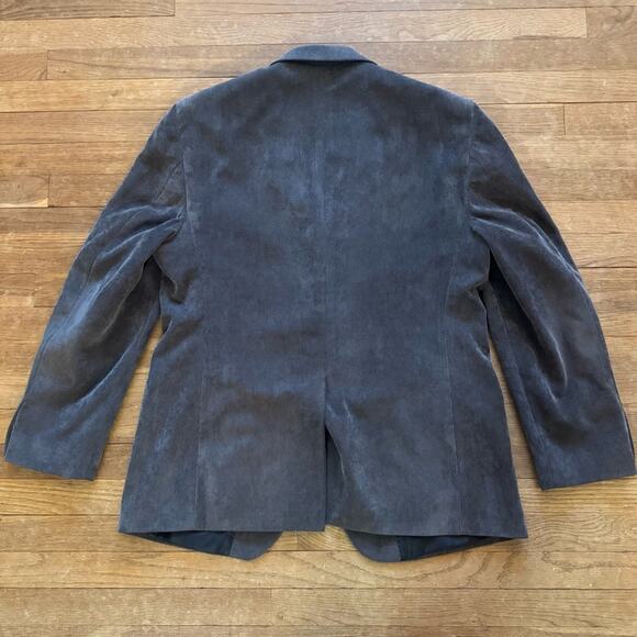 Geoffrey Beene gray corduroy two button blazer jacket size 44R
 b34 - Picture 5 of 5